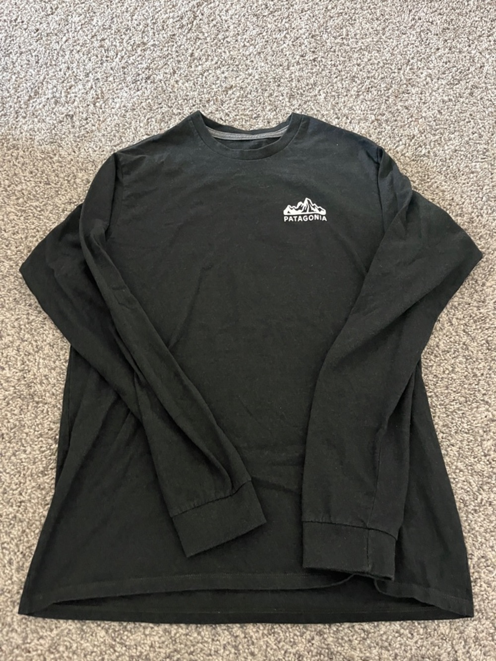 Patagonia Charcoal  Long-Sleeve Mountain Logo Tee- S